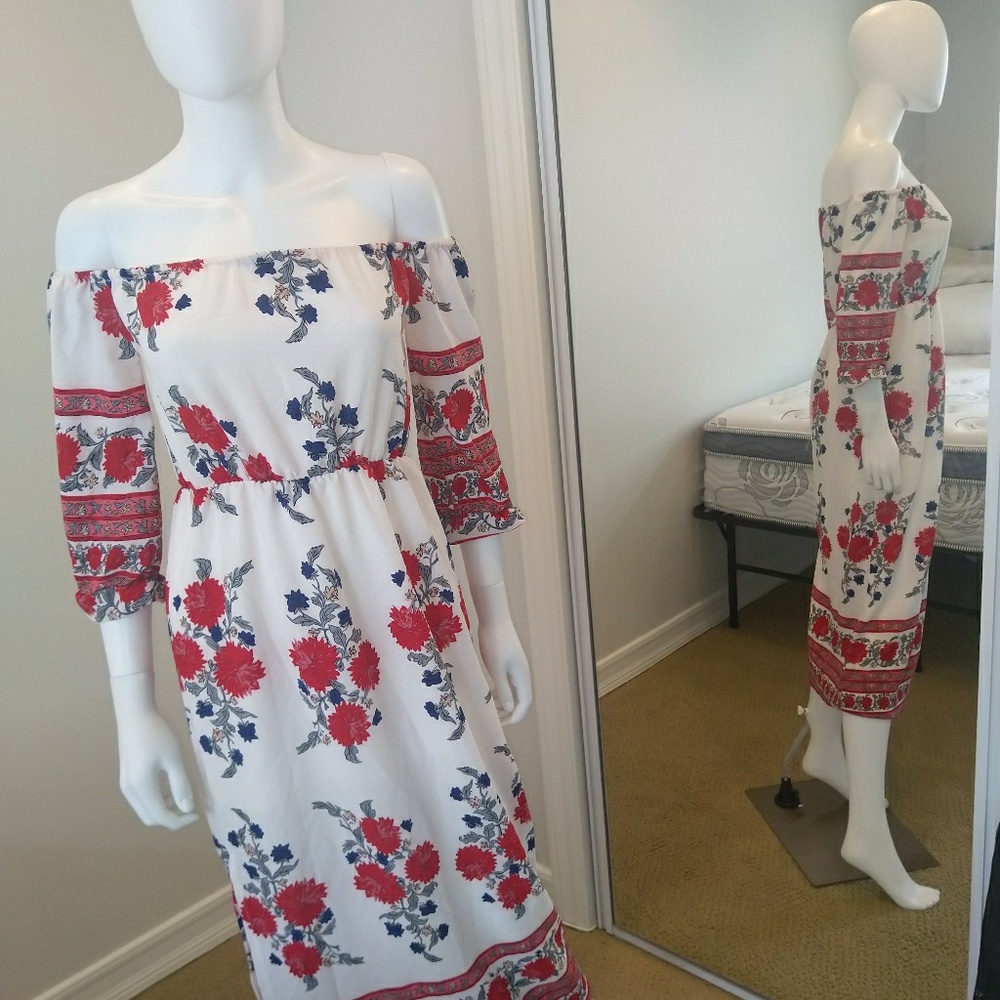 Floral Off the Shoulder Dress